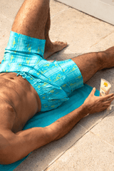 The Conch Shell | Light Blue Retro Ball Hammock® Pouch 5" Swim Trunks