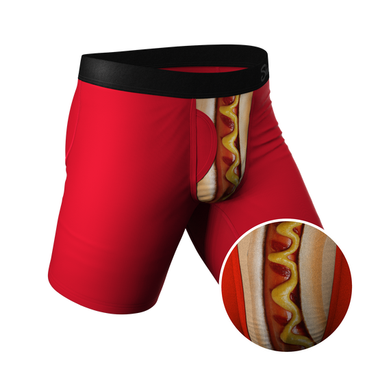 The Coney Islands | Hot Dog Long Leg Ball Hammock® Pouch Underwear With Fly - Shinesty