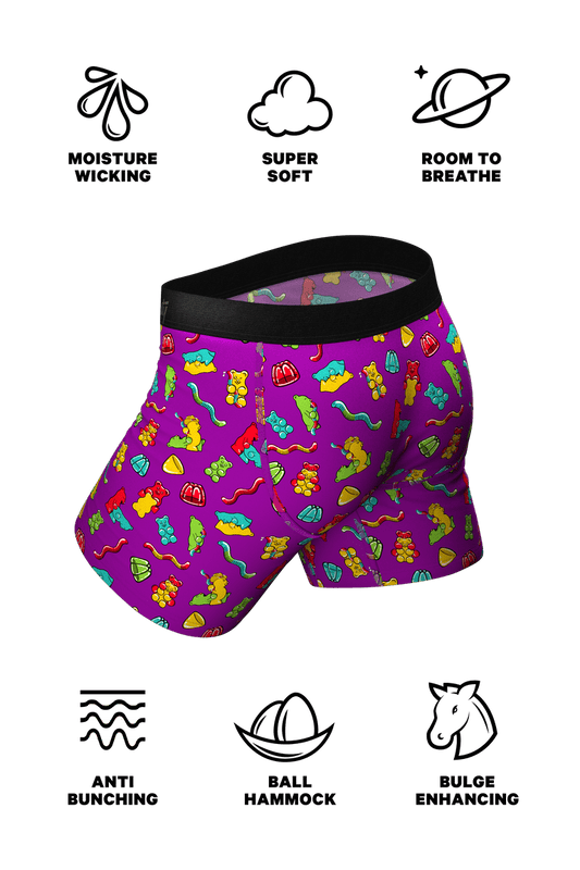 The Naughty Bears | Gummy Bear Ball Hammock® Pouch Underwear With Fly - Shinesty