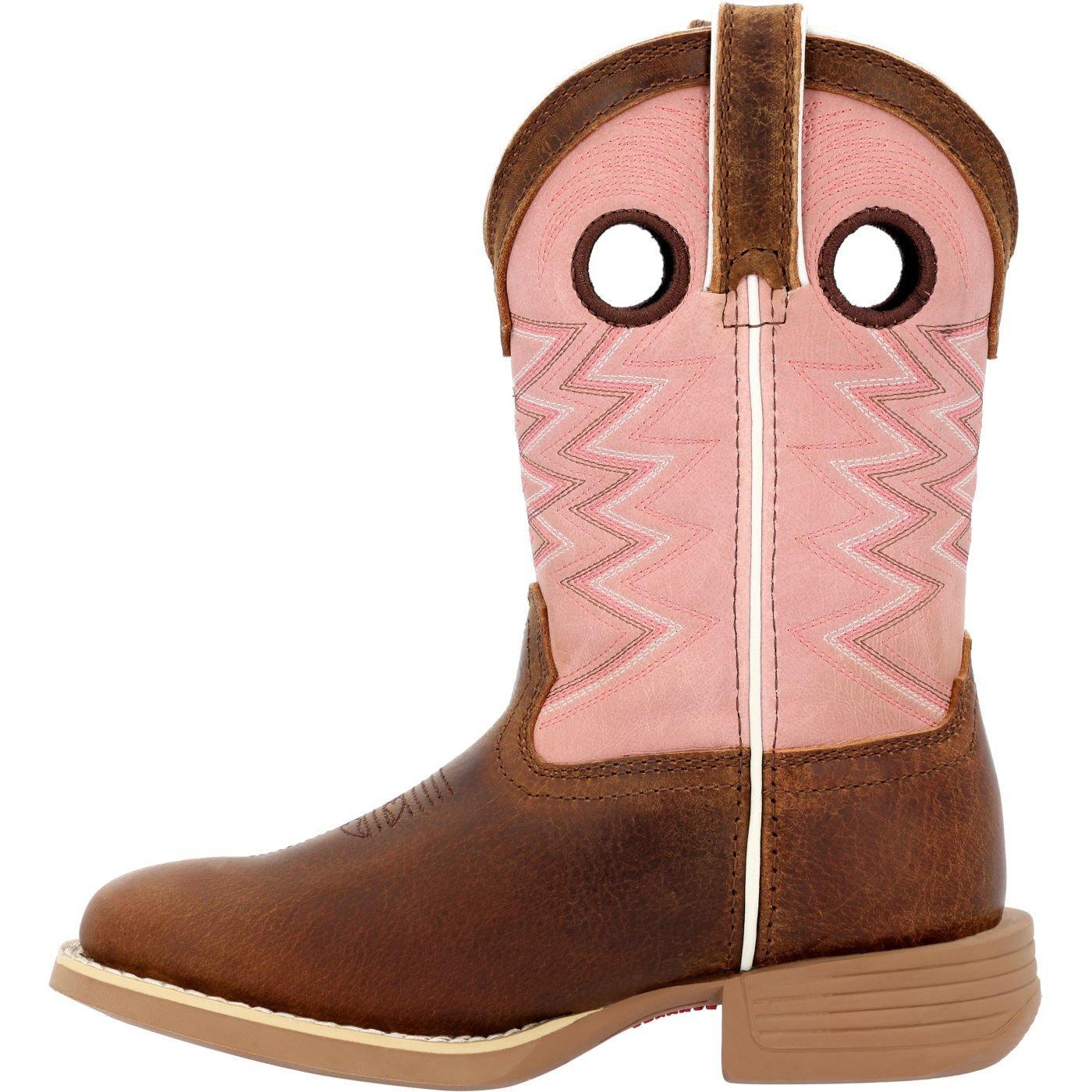 Durango Lil' Rebel Pro™ Little Kids’ Dark Chestnut Bubble Gum Western Boot