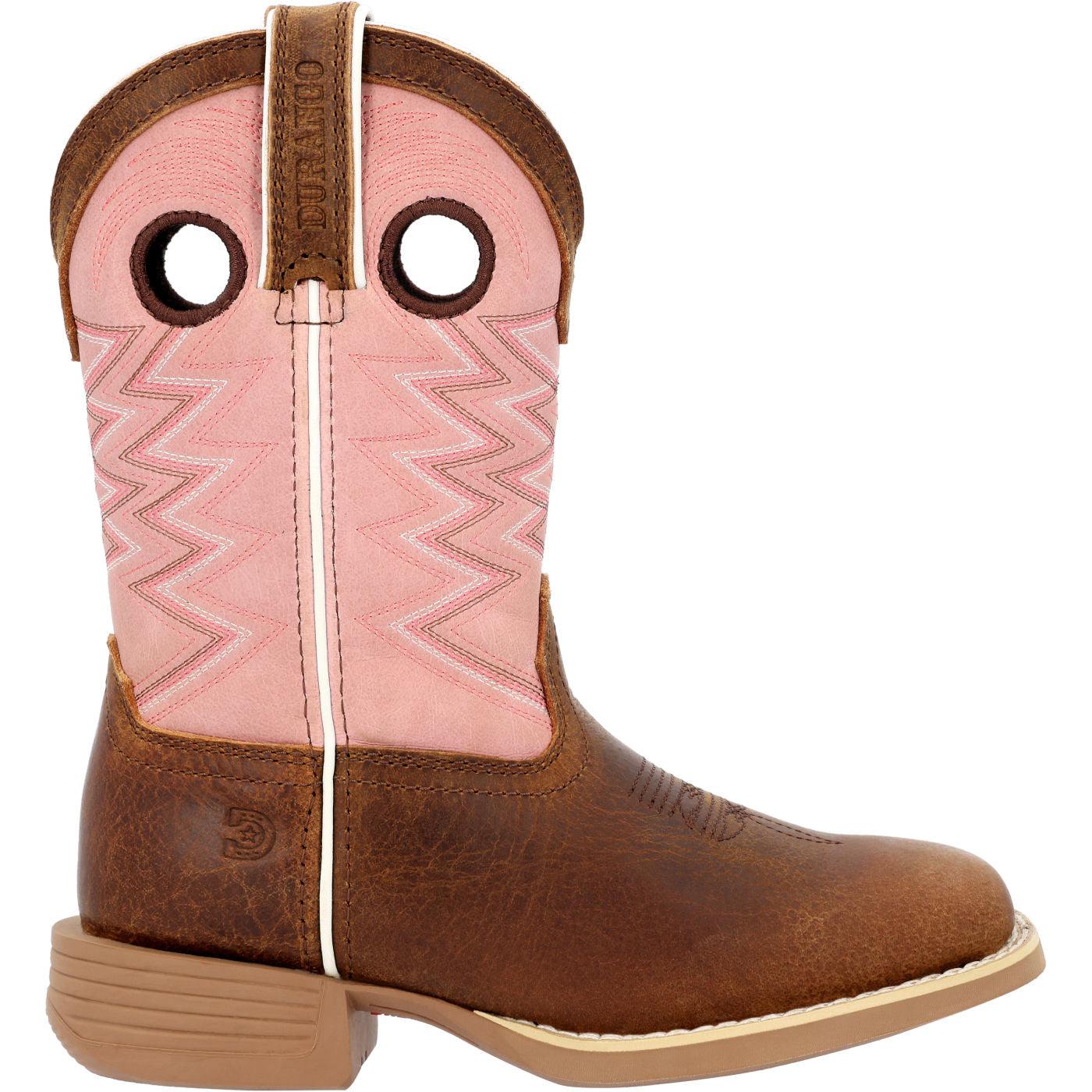 Durango Lil' Rebel Pro™ Little Kids’ Dark Chestnut Bubble Gum Western Boot