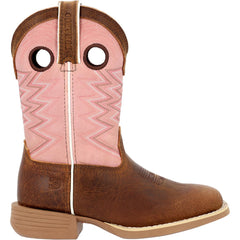 Durango Lil' Rebel Pro™ Little Kids’ Dark Chestnut Bubble Gum Western Boot