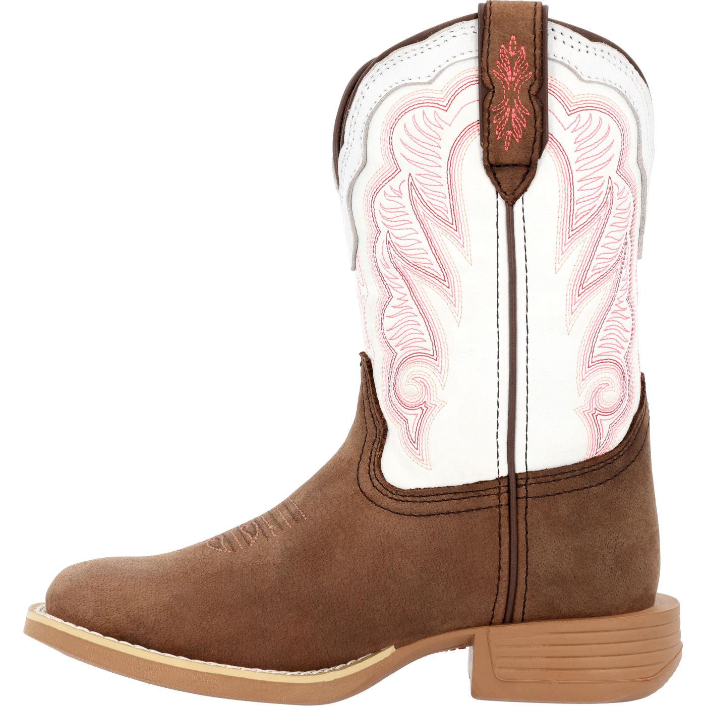 Durango Lil' Rebel Pro™ Little Kid's Trail Brown and White Western Boot