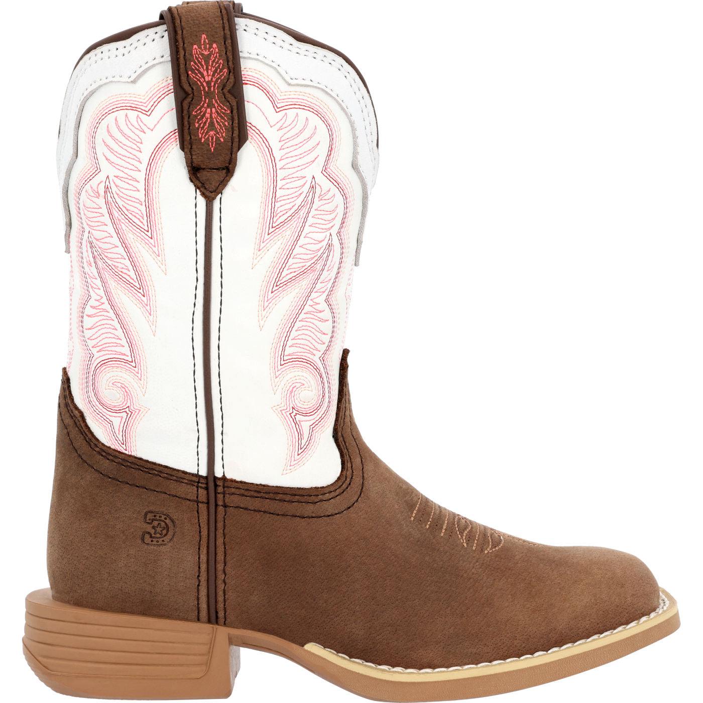 Durango Lil' Rebel Pro™ Little Kid's Trail Brown and White Western Boot