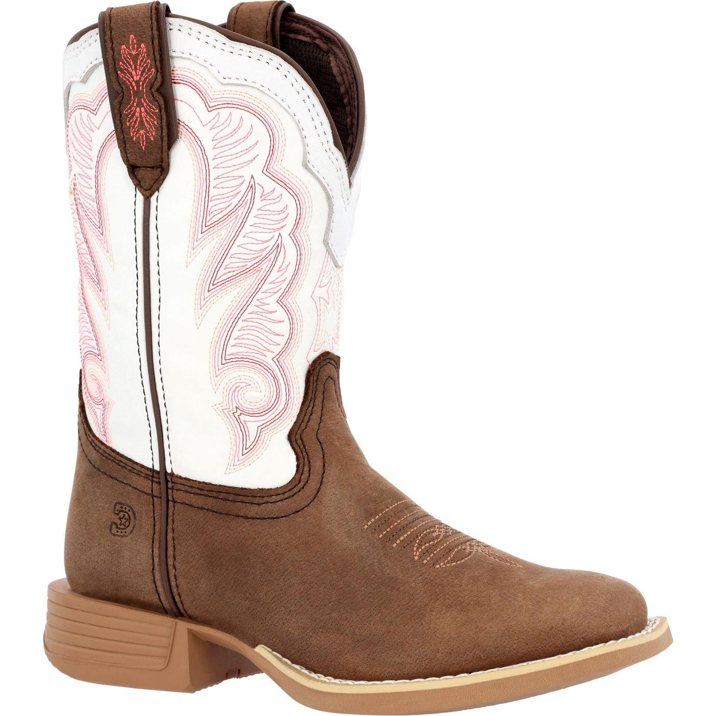 Durango Lil' Rebel Pro™ Little Kid's Trail Brown and White Western Boot