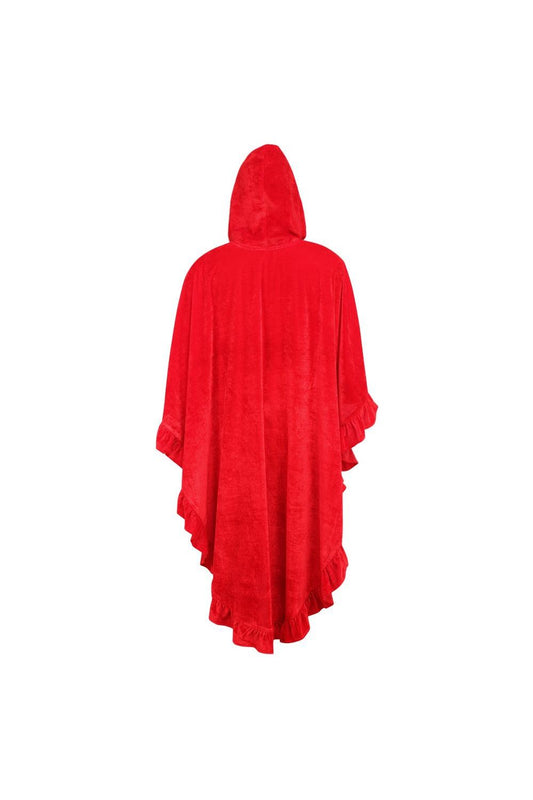 Daisy Corsets Red Velvet Hooded Ruffle Cape