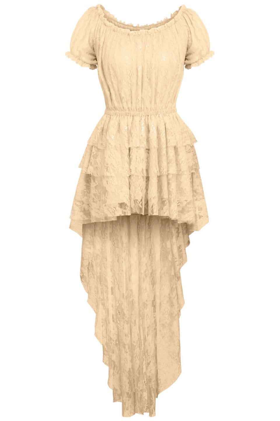 Daisy Corsets Cream High Low Lace Dress - Daisy Corsets