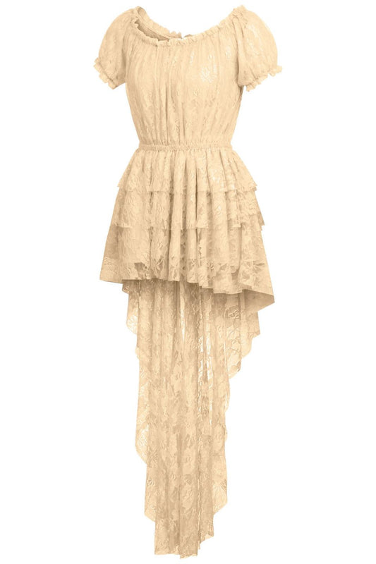 Daisy Corsets Cream High Low Lace Dress