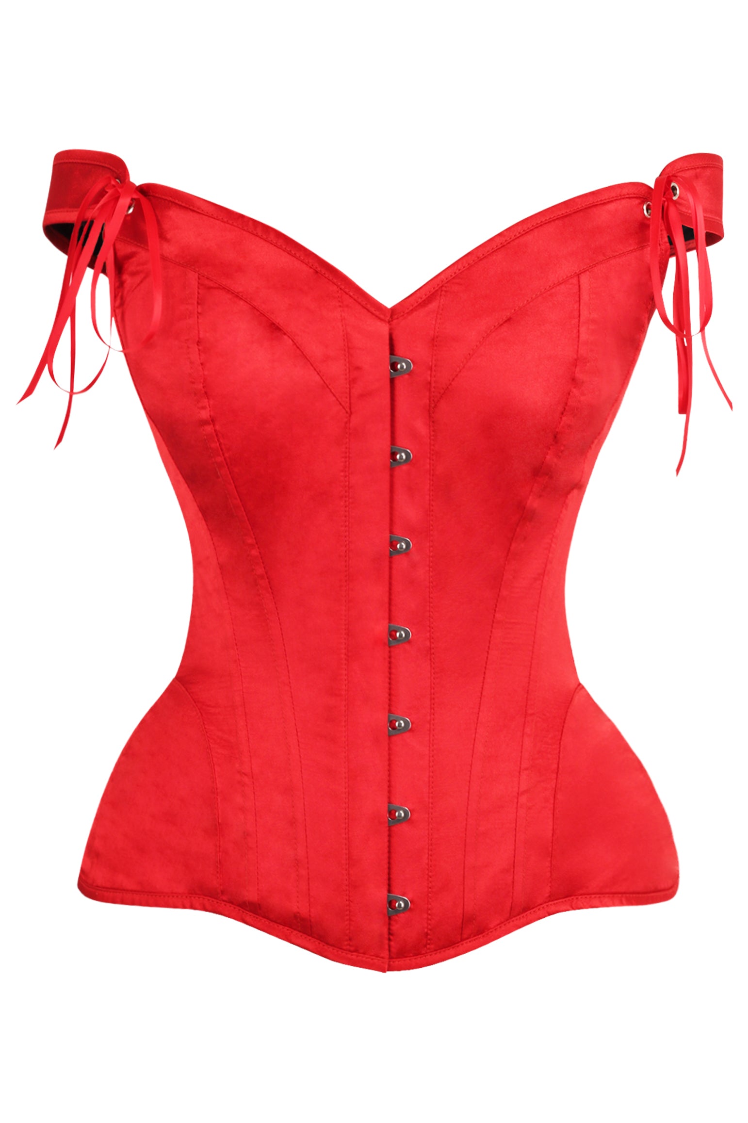 Daisy Corsets Top Drawer Red Satin Steel Boned Corset w/Straps