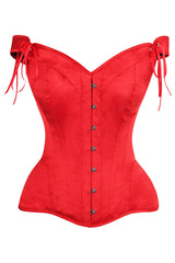 Daisy Corsets Top Drawer Red Satin Steel Boned Corset w/Straps