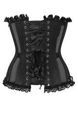 Daisy Corsets Top Drawer Steel Boned Black Mesh Underwire Bustier Corset