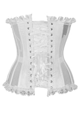 Daisy Corsets Top Drawer Steel Boned White Mesh Underwire Bustier Corset - Daisy Corsets