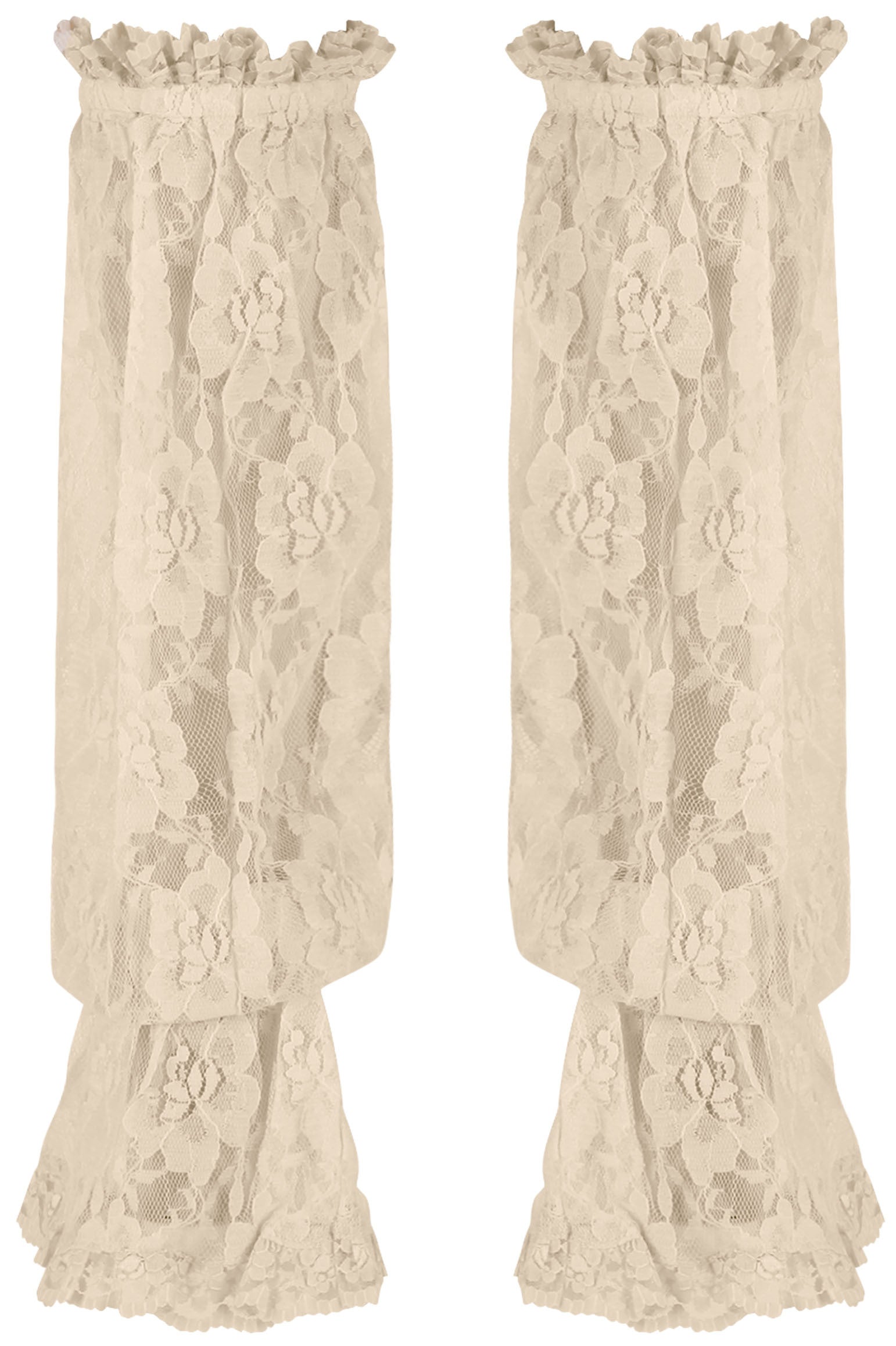 Daisy Corsets Beige Sheer Lace Smocked Sleeves