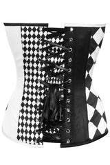 Daisy Corsets Top Drawer Black/White Print Steel Boned Corset