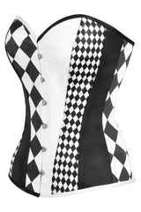 Daisy Corsets Top Drawer Black/White Print Steel Boned Corset