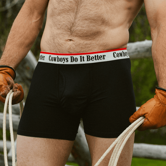 The Cowboys Do It Better | Black Shinesty x Diamond Cross Ranch Ball Hammock® Pouch Underwear With Fly - Shinesty