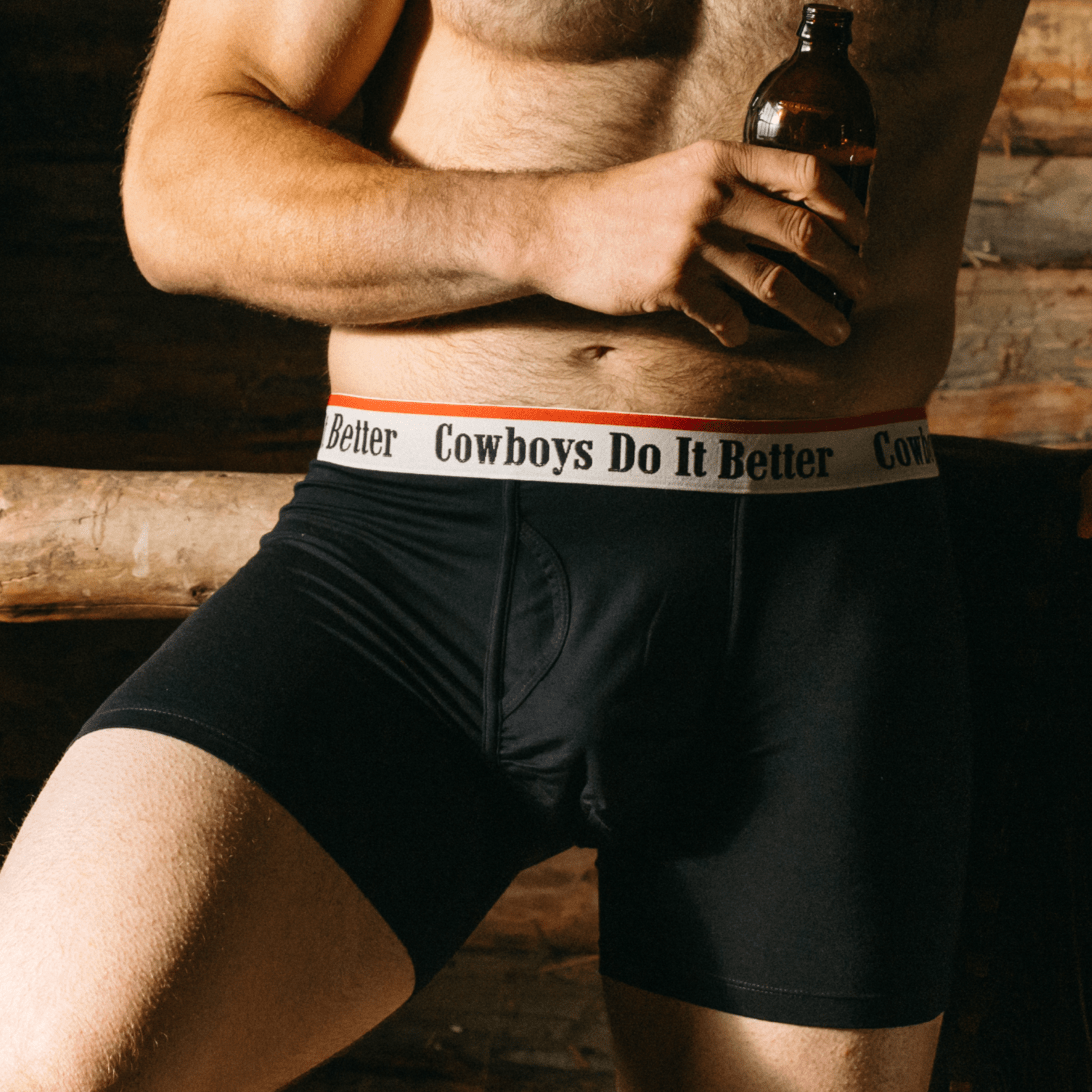 The Cowboys Do It Better | Black Shinesty x Diamond Cross Ranch Ball Hammock® Pouch Underwear With Fly - Shinesty