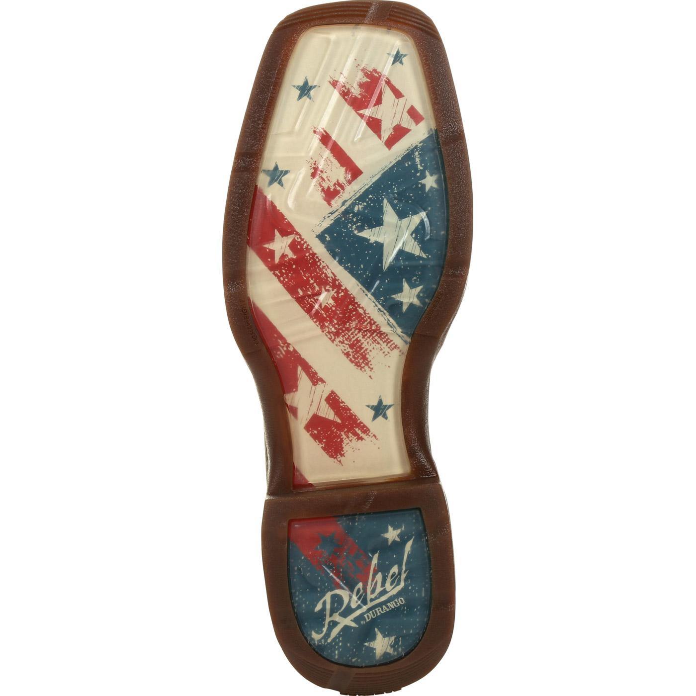 Rebel™ by Durango Distressed Flag Embroidery Western Boot