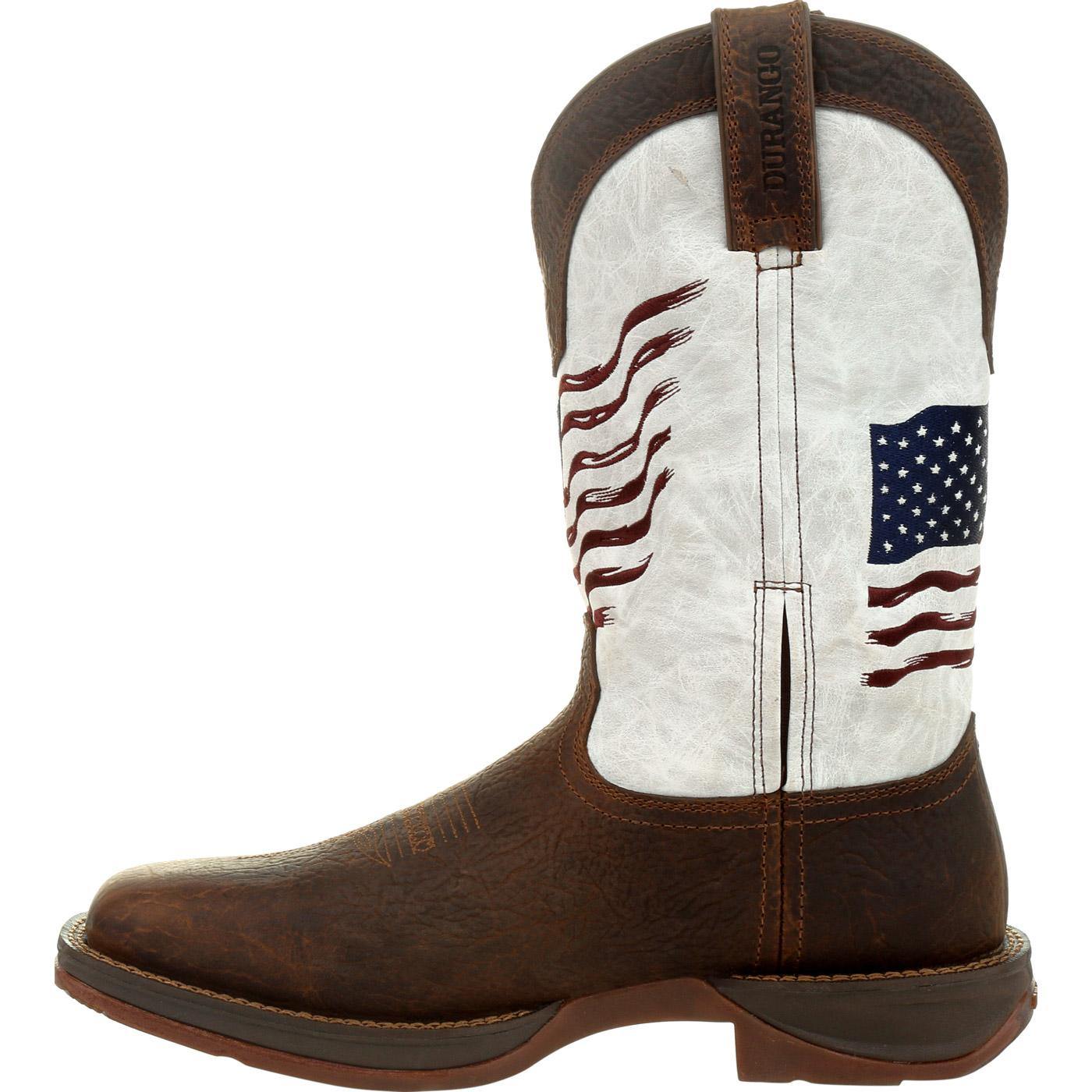 Rebel™ by Durango Distressed Flag Embroidery Western Boot