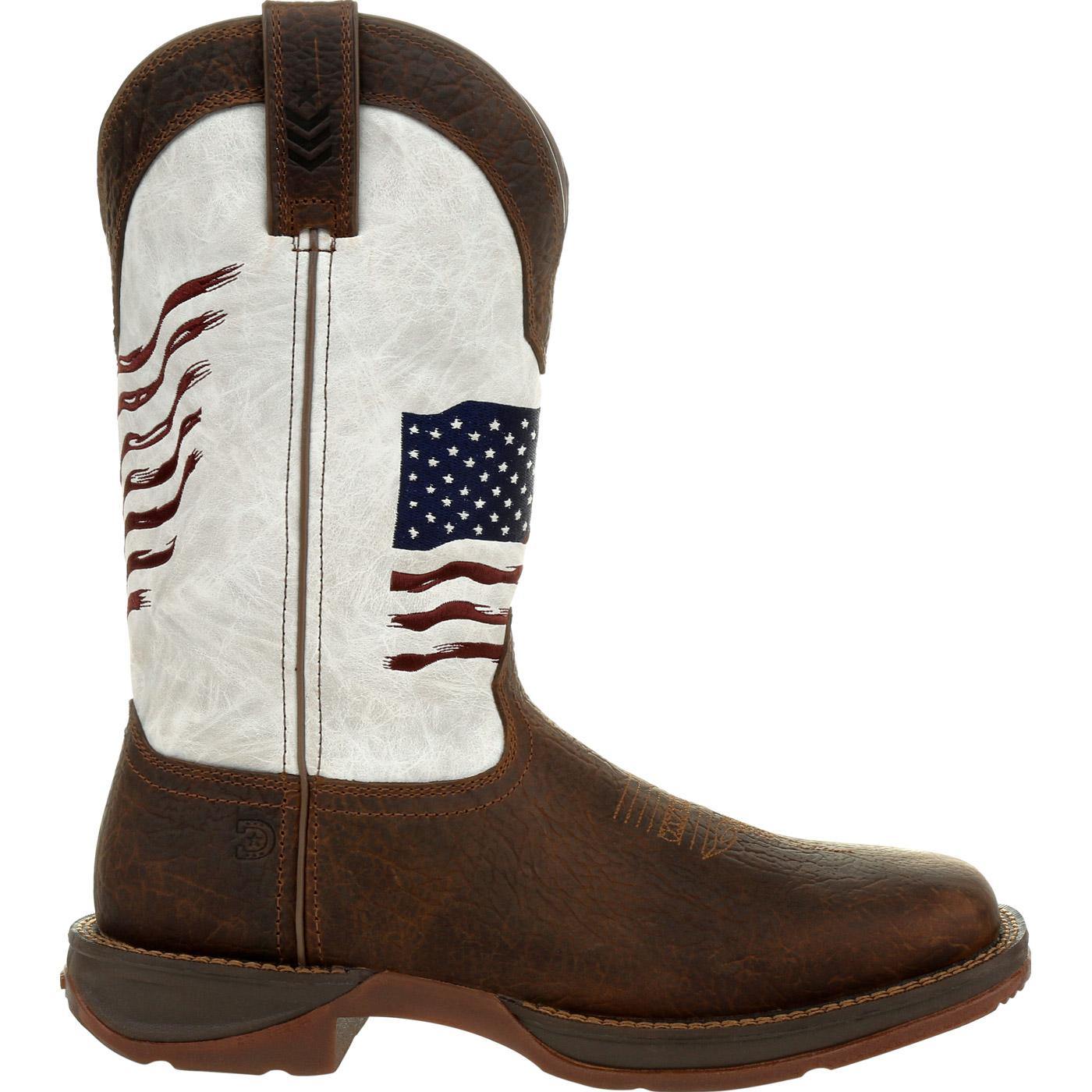 Rebel™ by Durango Distressed Flag Embroidery Western Boot