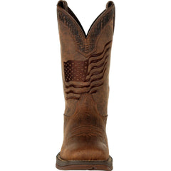 Rebel™ by Durango Brown Distressed Flag Embroidery Western Boot