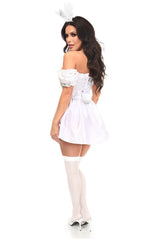 Daisy Corsets Top Drawer 4 PC White Satin Bunny Corset Costume