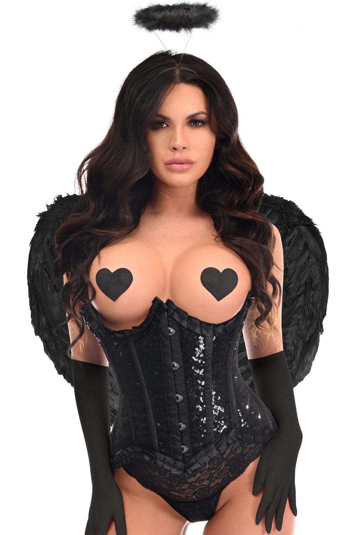 Daisy Corsets Top Drawer 4 PC Pin-Up Dark Angel Corset Costume