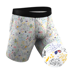 The Daily Detention | Doodle Long Leg Ball Hammock® Pouch Underwear with Fly