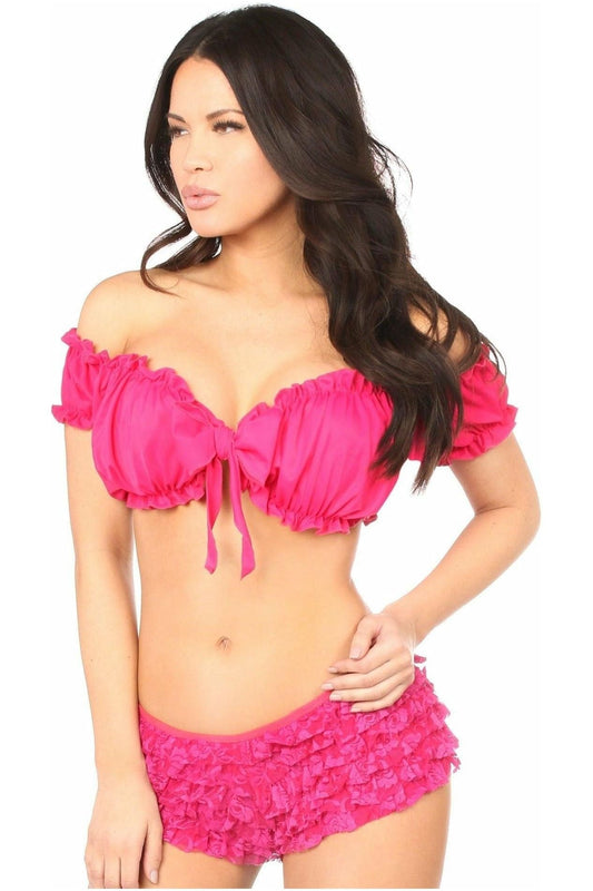 Daisy Corsets Fuchsia Peasant Top