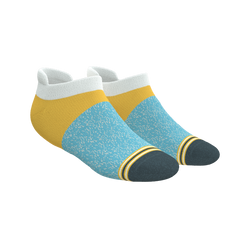 The Daybreak | Mustard and Blue Heel Hammock™ Ankle Socks