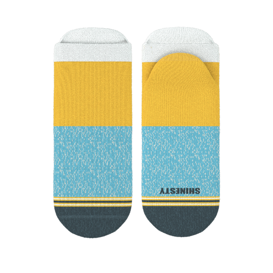 The Daybreak | Mustard and Blue Heel Hammock™ Ankle Socks