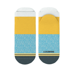 The Daybreak | Mustard and Blue Heel Hammock™ Ankle Socks