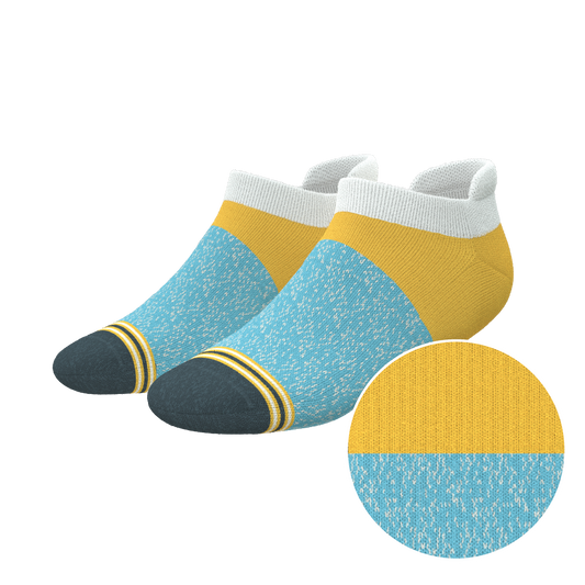 The Daybreak | Mustard and Blue Heel Hammock™ Ankle Socks