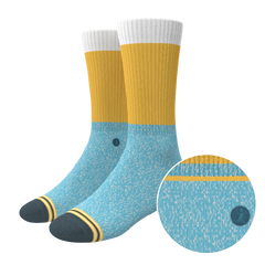 The Daybreak | Mustard and Blue Heel Hammock™ Crew Socks