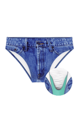 The Daytona Dong Sarong  | Denim Print Ball Hammock® Pouch Swim Briefs