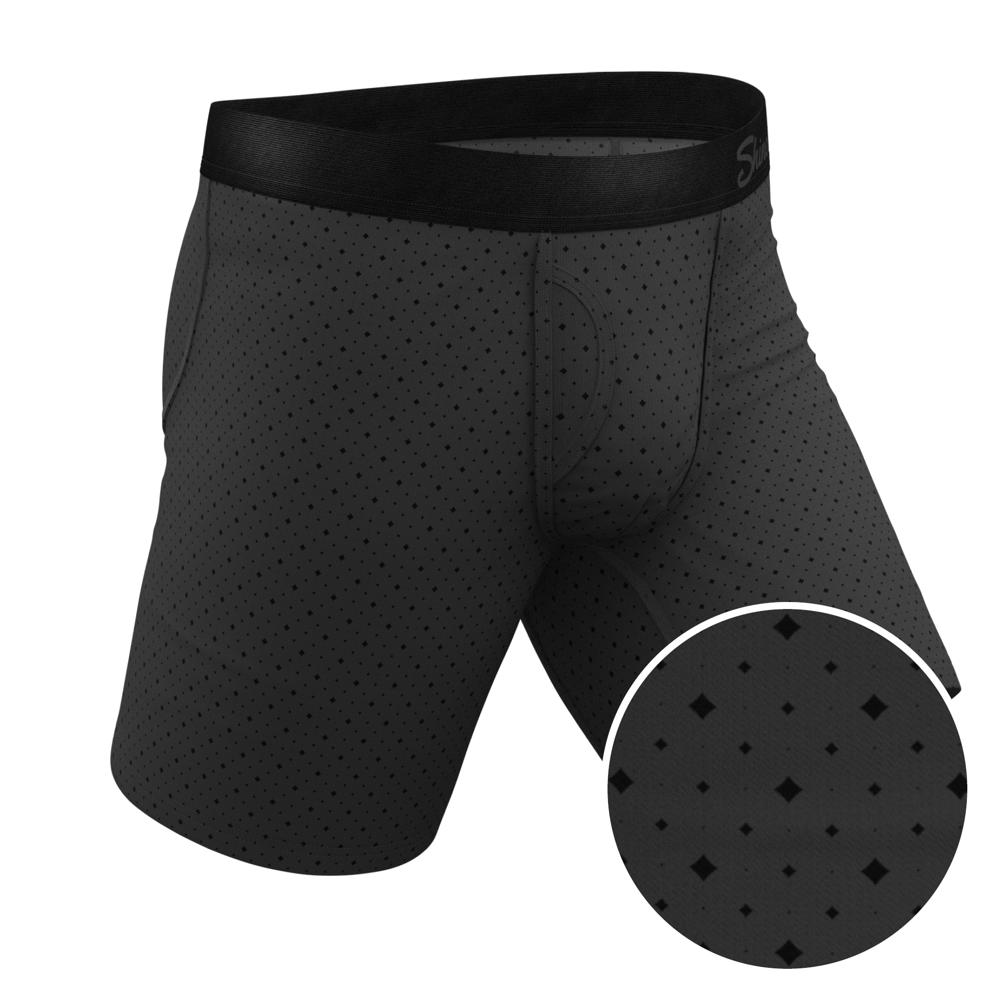 The Diamond Dog | Micro Diamonds Long Leg Ball Hammock® Pouch Underwear With Fly - Shinesty