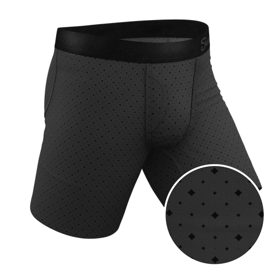 The Diamond Dog | Micro Diamonds Long Leg Ball Hammock® Pouch Underwear With Fly - Shinesty