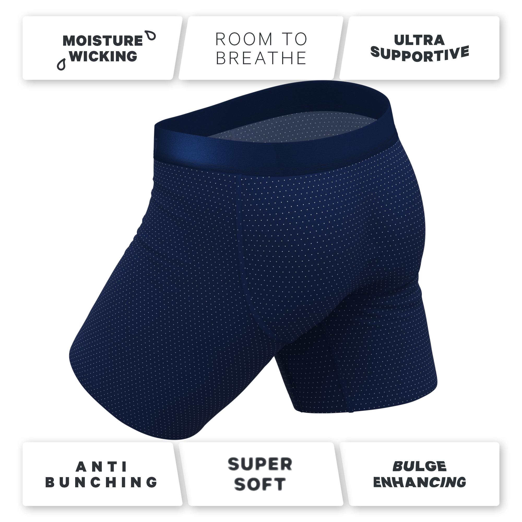 The Dot Your Thighs | Micro Dots Long Leg Ball Hammock® Pouch Underwear With Fly - Shinesty