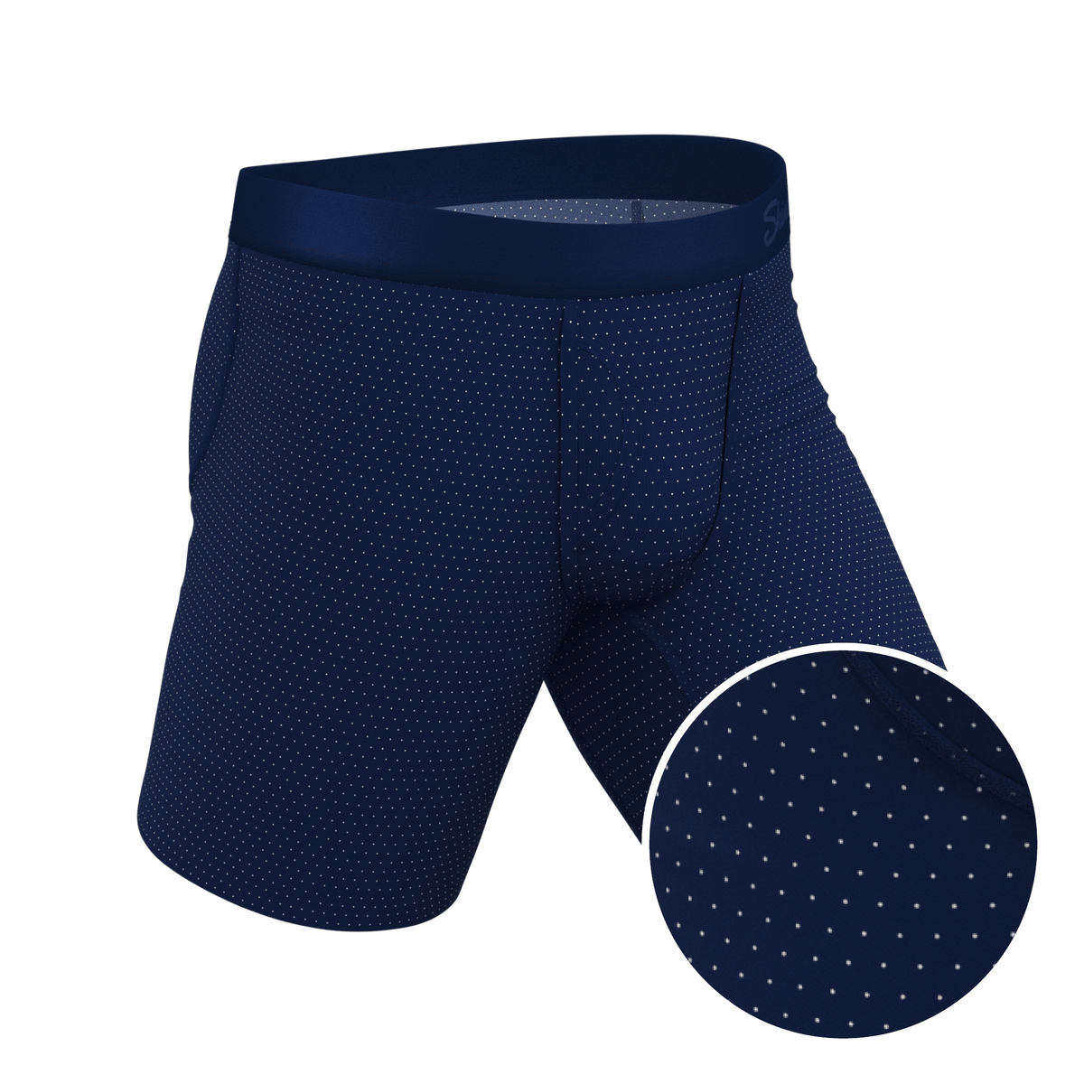 The Dot Your Thighs | Micro Dots Long Leg Ball Hammock® Pouch Underwear With Fly - Shinesty