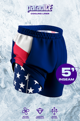 The Double Duty | American Flag Ball Hammock® 5 Inch Athletic Shorts