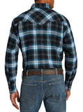 Ely Cattleman Men's Long Sleeve Brawny Flannel Western Snap Shirt - Flyclothing LLC