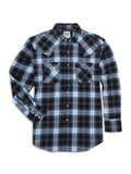 Ely Cattleman Men's Long Sleeve Brawny Flannel Western Snap Shirt - Flyclothing LLC