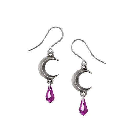 Alchemy Gothic Tears of the Moon Earrings - Amethyst - Alchemy Gothic