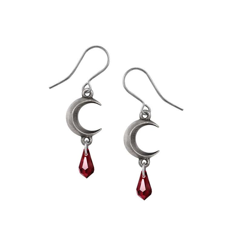 Alchemy Gothic Tears of the Moon Earrings - Red - Alchemy Gothic