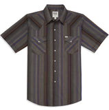 Men's Ely Cattleman Short Sleeve Stripe Western Snap Shirt - Flyclothing LLC