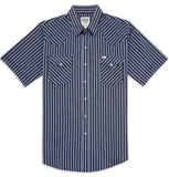 Men's Ely Cattleman Short Sleeve Stripe Western Snap Shirt - Flyclothing LLC