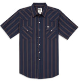 Men's Ely Cattleman Short Sleeve Stripe Western Snap Shirt - Flyclothing LLC