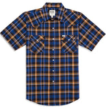 Men's Ely Cattleman Short Sleeve Plaid Western Snap Shirt - Flyclothing LLC