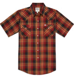 Men's Ely Cattleman Short Sleeve Plaid Western Snap Shirt - Flyclothing LLC