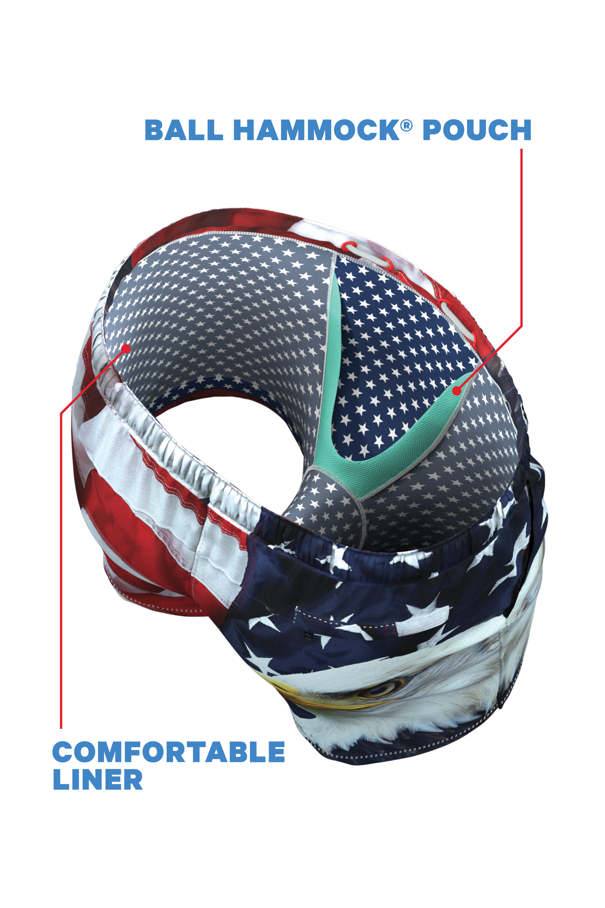 The Emblem | USA Eagle Ball Hammock® Pouch 5" Swim Trunks